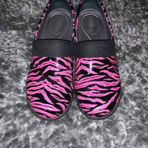 Final Price! Pink Zebra Danskos (Like New: Size 7)